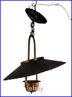 Vintage Copper Hanging Pendant Light Fixture for Parts Underwriter Laboratories