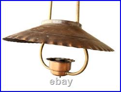 Vintage Copper Hanging Pendant Light Fixture for Parts Underwriter Laboratories