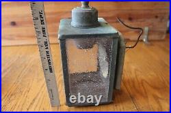 Vintage Copper lantern wall sconce lamp light for parts with bubble seedy glass