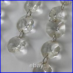 Vintage Crystal Chandelier Glass Prism Strands Lot Faceted Lamp Parts Salvage