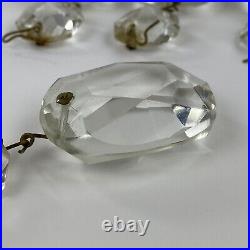 Vintage Crystal Chandelier Glass Prisms Lot of 42 Faceted Lamp Parts Salvage