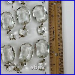Vintage Crystal Chandelier Glass Prisms Lot of 42 Faceted Lamp Parts Salvage