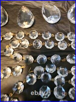 Vintage Crystal Glass Chandelier Lamp Parts Lot of 200 + Prisms Huge Variety