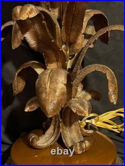 Vintage Decorative Designer Maitland Smith Brass Bronze Marble Table Lamp Light