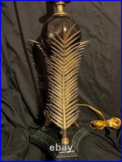 Vintage Decorative Designer Maitland Smith Brass Bronze Marble Table Lamp Light