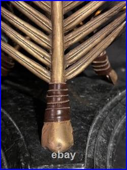 Vintage Decorative Designer Maitland Smith Brass Bronze Marble Table Lamp Light