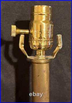 Vintage Decorative Designer Maitland Smith Brass Bronze Marble Table Lamp Light