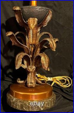Vintage Decorative Designer Maitland Smith Brass Bronze Marble Table Lamp Light