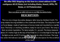 Vintage Decorative Designer Maitland Smith Brass Bronze Marble Table Lamp Light