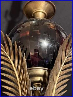 Vintage Decorative Designer Maitland Smith Brass Bronze Marble Table Lamp Light