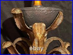 Vintage Decorative Designer Maitland Smith Brass Bronze Marble Table Lamp Light