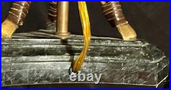 Vintage Decorative Designer Maitland Smith Brass Bronze Marble Table Lamp Light