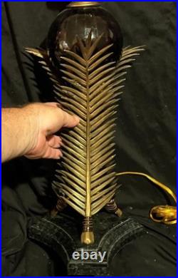 Vintage Decorative Designer Maitland Smith Brass Bronze Marble Table Lamp Light