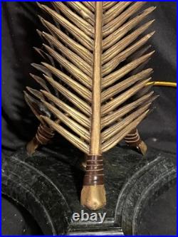 Vintage Decorative Designer Maitland Smith Brass Bronze Marble Table Lamp Light