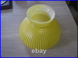 Vintage Double Brass Student Lamp Yellow Shades Damaged for Parts or Restoration