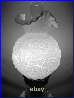Vintage Fenton Table Accent Lamp Glass Poppy 2 Globe Gone With the Wind Plz READ