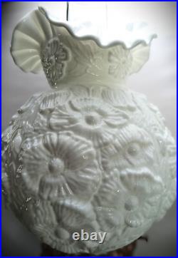 Vintage Fenton Table Accent Lamp Glass Poppy 2 Globe Gone With the Wind Plz READ