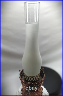 Vintage Fenton Table Accent Lamp Glass Poppy 2 Globe Gone With the Wind Plz READ