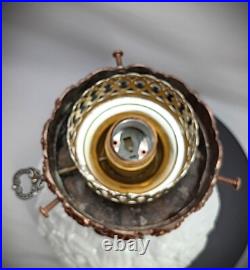 Vintage Fenton Table Accent Lamp Glass Poppy 2 Globe Gone With the Wind Plz READ