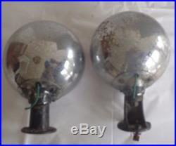 Vintage Fire truck or car pair of red lens lights lamps by Guide