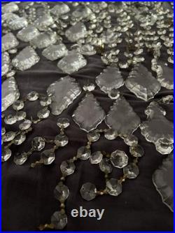 Vintage French cut 80 assorted crystal European lamp parts plus swag crystals