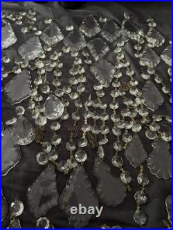 Vintage French cut 80 assorted crystal European lamp parts plus swag crystals