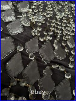 Vintage French cut 80 assorted crystal European lamp parts plus swag crystals