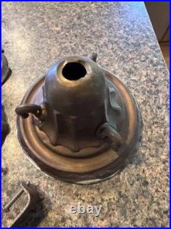 Vintage Frosted Glass Pendant Ceiling Light with chains Parts or Repair