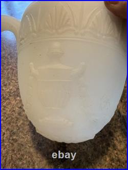 Vintage Frosted Glass Pendant Ceiling Light with chains Parts or Repair