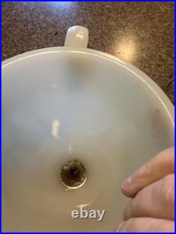 Vintage Frosted Glass Pendant Ceiling Light with chains Parts or Repair