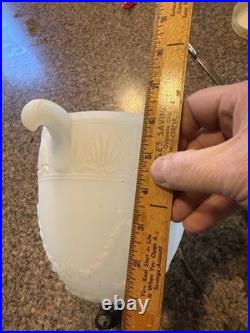 Vintage Frosted Glass Pendant Ceiling Light with chains Parts or Repair