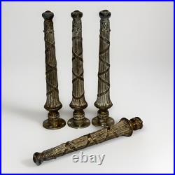 Vintage G. I. M. Cast Metal Columns Bases Parts Lot Hollywood Regency 4pc READ