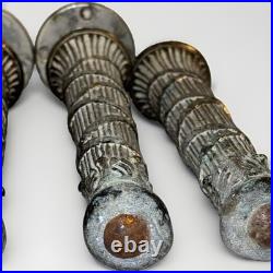 Vintage G. I. M. Cast Metal Columns Bases Parts Lot Hollywood Regency 4pc READ