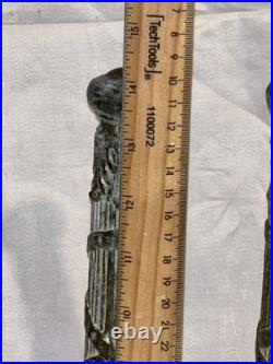 Vintage G. I. M. Cast Metal Columns Bases Parts Lot Hollywood Regency 4pc READ