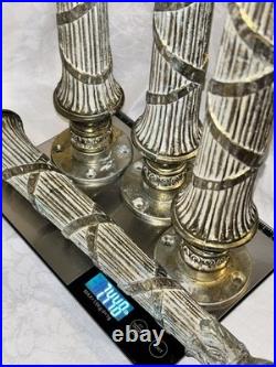 Vintage G. I. M. Cast Metal Columns Bases Parts Lot Hollywood Regency 4pc READ