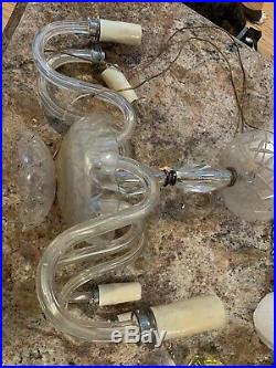 Vintage Glass Chandelier 8 Fluted S Arm Lamp Chandelier Parts Bobeche Stem