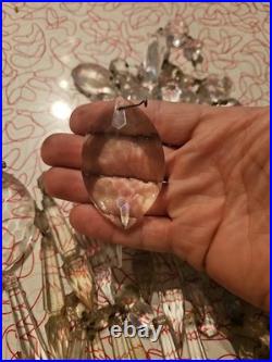 Vintage Glass Crystal Faceted Chandelier Lamp Crystals Prisms Repair Parts B2