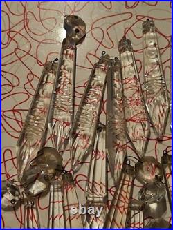 Vintage Glass Crystal Faceted Chandelier Lamp Crystals Prisms Repair Parts C3