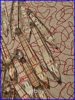 Vintage Glass Crystal Faceted Chandelier Lamp Crystals Prisms Repair Parts C3