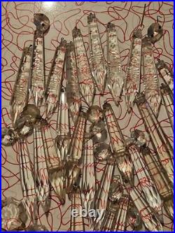 Vintage Glass Crystal Faceted Chandelier Lamp Crystals Prisms Repair Parts C3