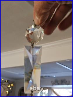 Vintage Glass Crystal Faceted Chandelier Lamp Crystals Prisms Repair Parts D1