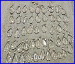 Vintage Glass Crystal Faceted Chandelier Lamp Crystals Prisms Repair Parts F1