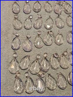 Vintage Glass Crystal Faceted Chandelier Lamp Crystals Prisms Repair Parts F1