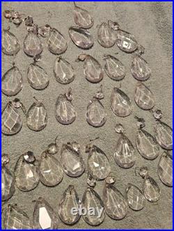 Vintage Glass Crystal Faceted Chandelier Lamp Crystals Prisms Repair Parts F1