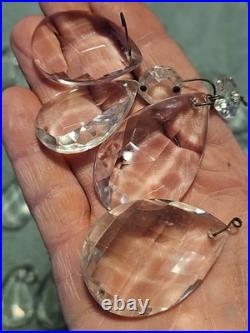 Vintage Glass Crystal Faceted Chandelier Lamp Crystals Prisms Repair Parts F1