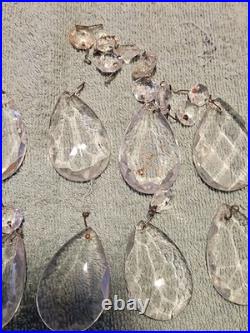 Vintage Glass Crystal Faceted Chandelier Lamp Crystals Prisms Repair Parts F1