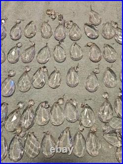Vintage Glass Crystal Faceted Chandelier Lamp Crystals Prisms Repair Parts F1