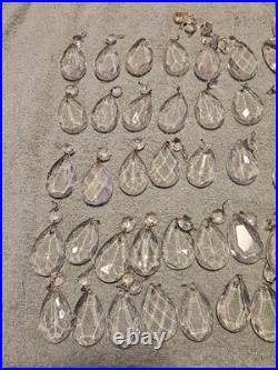 Vintage Glass Crystal Faceted Chandelier Lamp Crystals Prisms Repair Parts F1