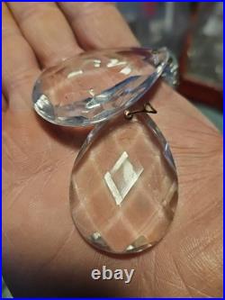 Vintage Glass Crystal Faceted Chandelier Lamp Crystals Prisms Repair Parts F1