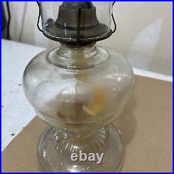 Vintage Glass Eagle Oil Lamp Nice Clear